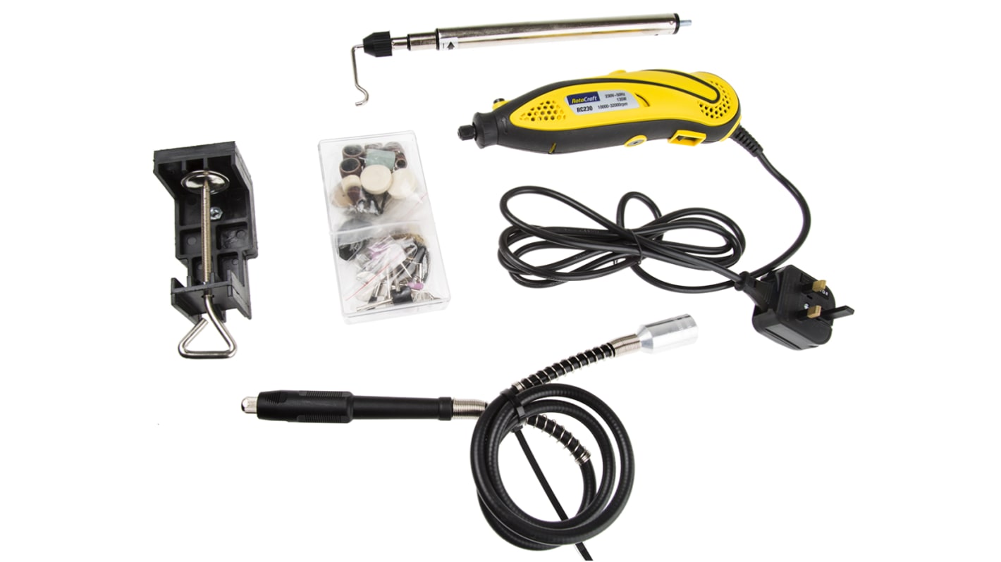 RS PRO RC230X Corded Rotary Tool, Type C - EuroPlug, Type G - British 3-pin