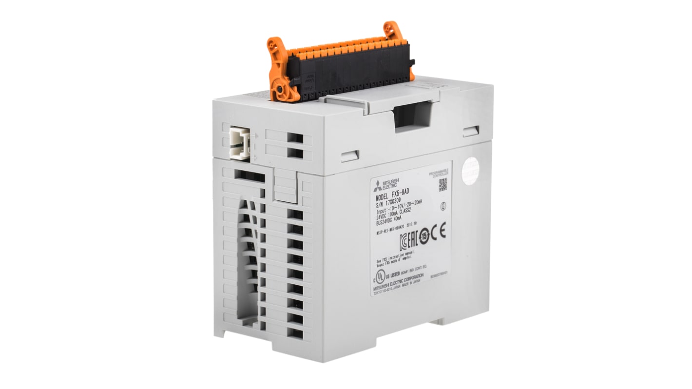 Módulo de entrada analógica Mitsubishi Electric, 24 V dc, para usar con Módulo de CPU FX5U, módulo de CPU FX5UC, 8