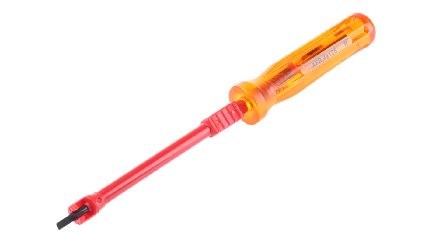 Facom Slotted Screw Holding Screwdriver, 4 x 0.6 mm Tip, 125 mm Blade, 225 mm Overall