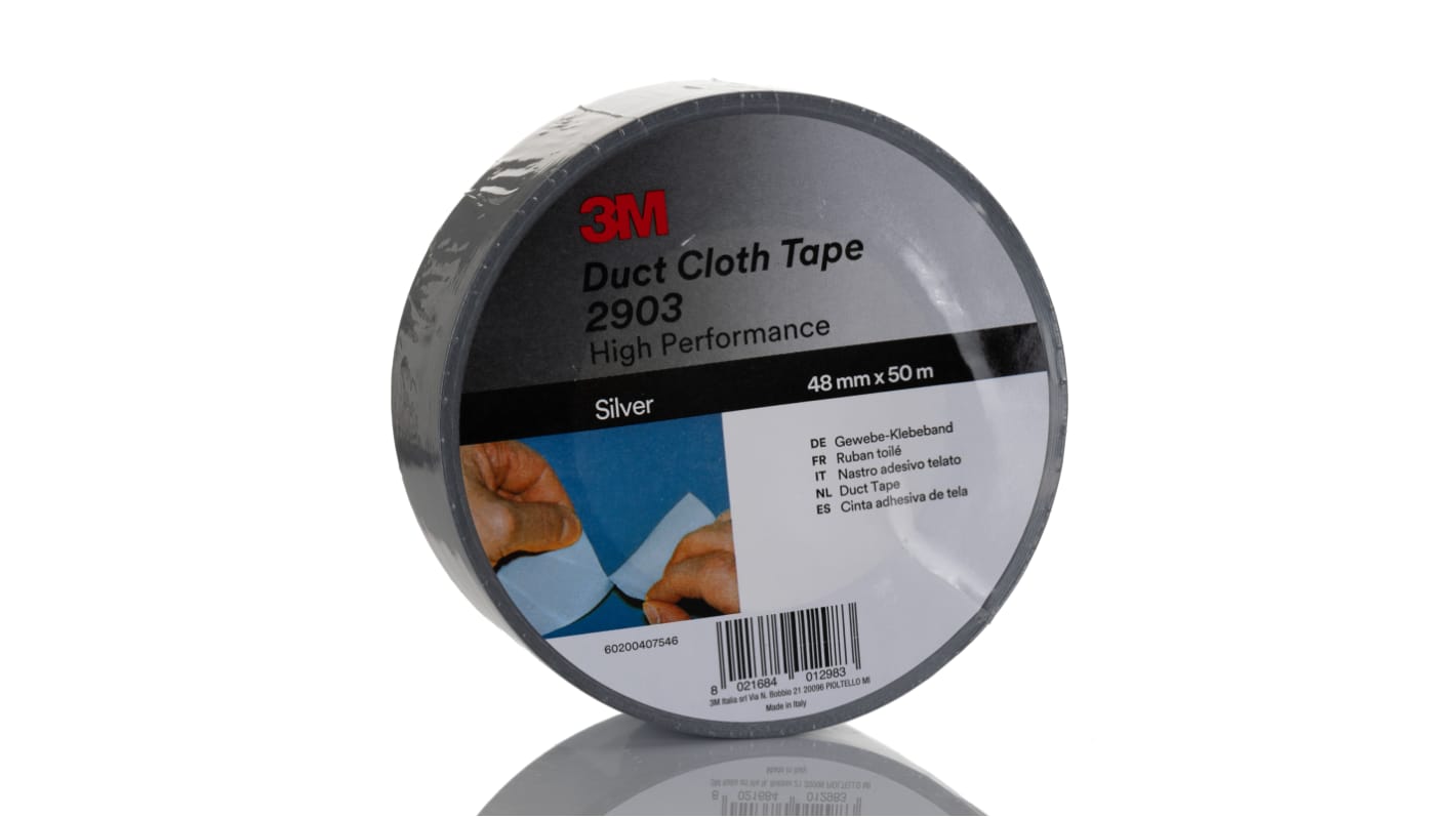 3M, Duct Tape, 50m, Bredde: 48mm, Tykkelse: 0.15mm, Sølv