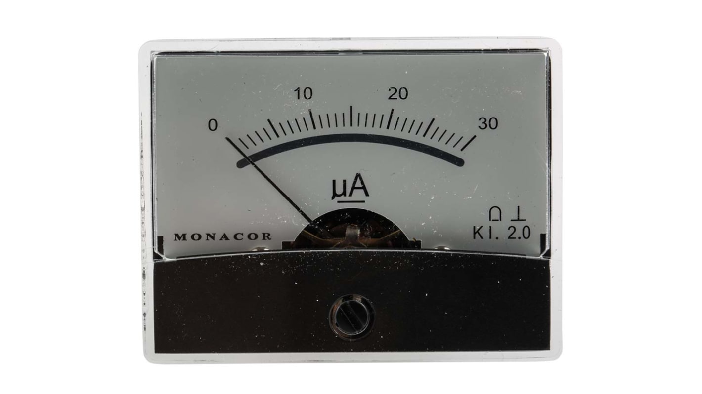 Monacor PM-2 Amperemeter 30μA Drehspule T. 23mm / Klasse 2