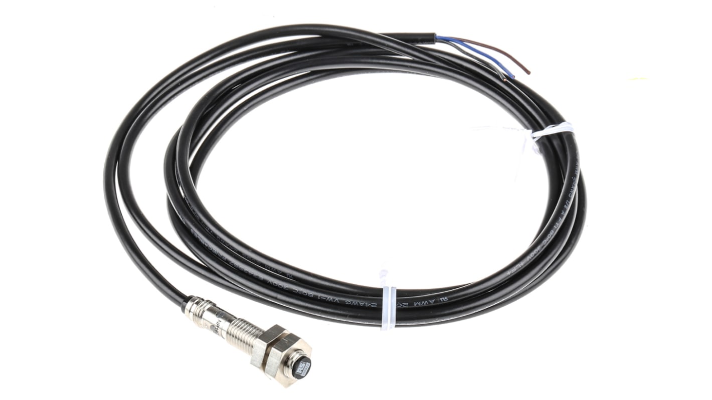 RS PRO Inductive Barrel-Style Proximity Sensor, M8 x 1, 1.5 mm Detection, PNP Output, 10 → 30 V dc, IP67