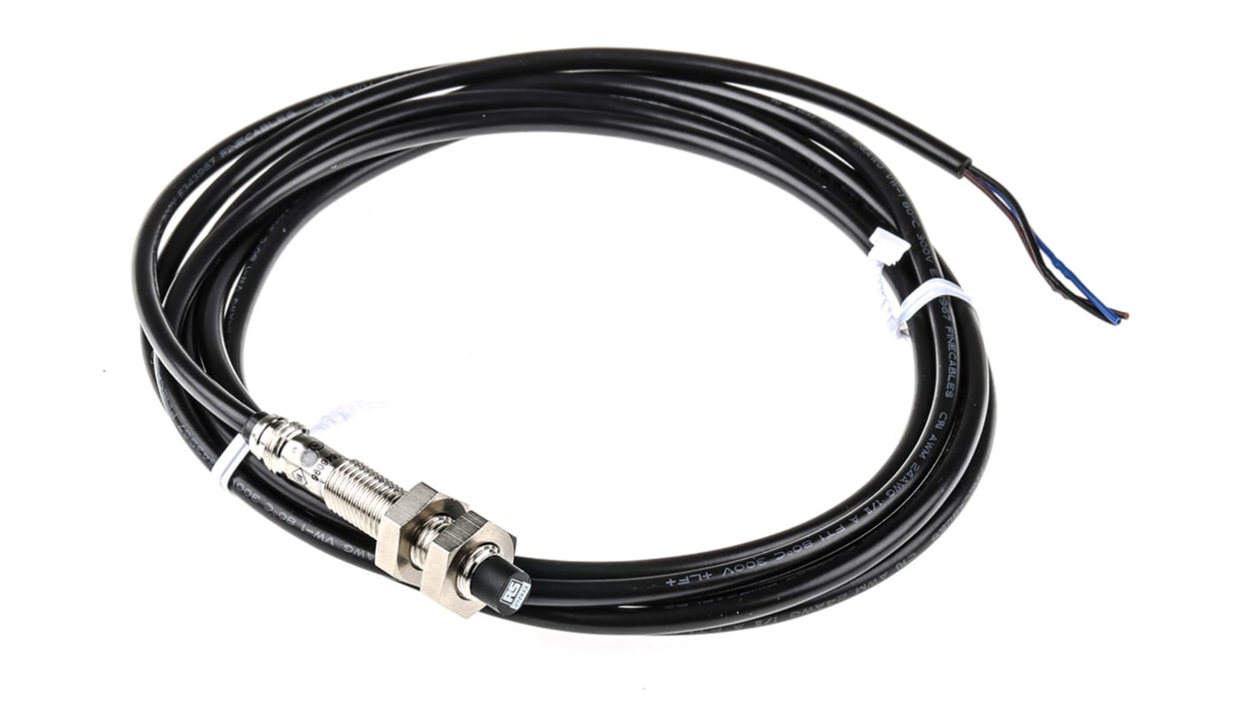 RS PRO Inductive Barrel-Style Proximity Sensor, M8 x 1, 2.5 mm Detection, PNP Output, 10 → 30 V dc, IP67