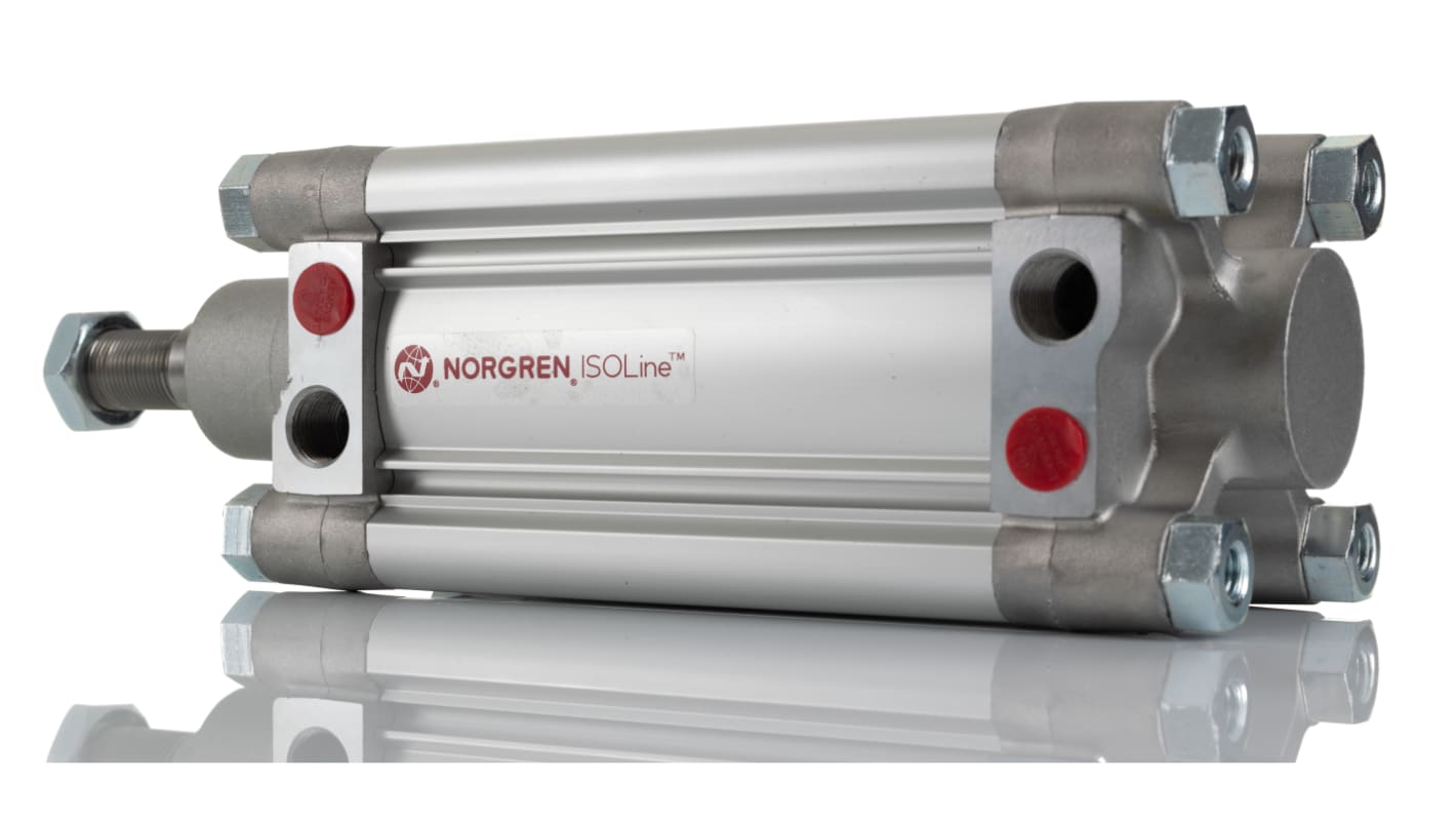 Norgren PRA/802000/M, G 3/8 Pneumatikzylinder doppeltwirkend, Bohrung Ø 80mm / Hub 100mm, bis 12 bar