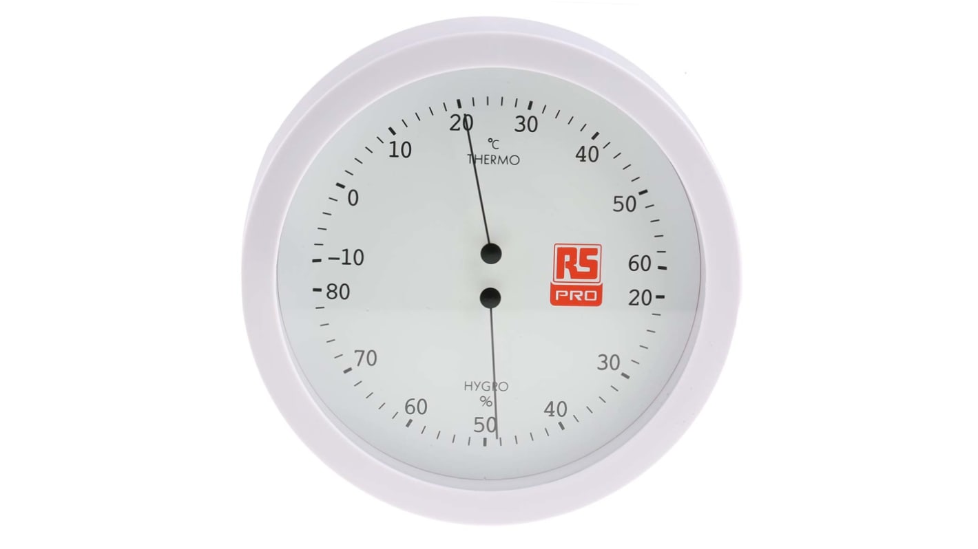 RS PRO Analogue Hygrometer, ±5 % Accuracy, +60°C Max, 80%RH Max