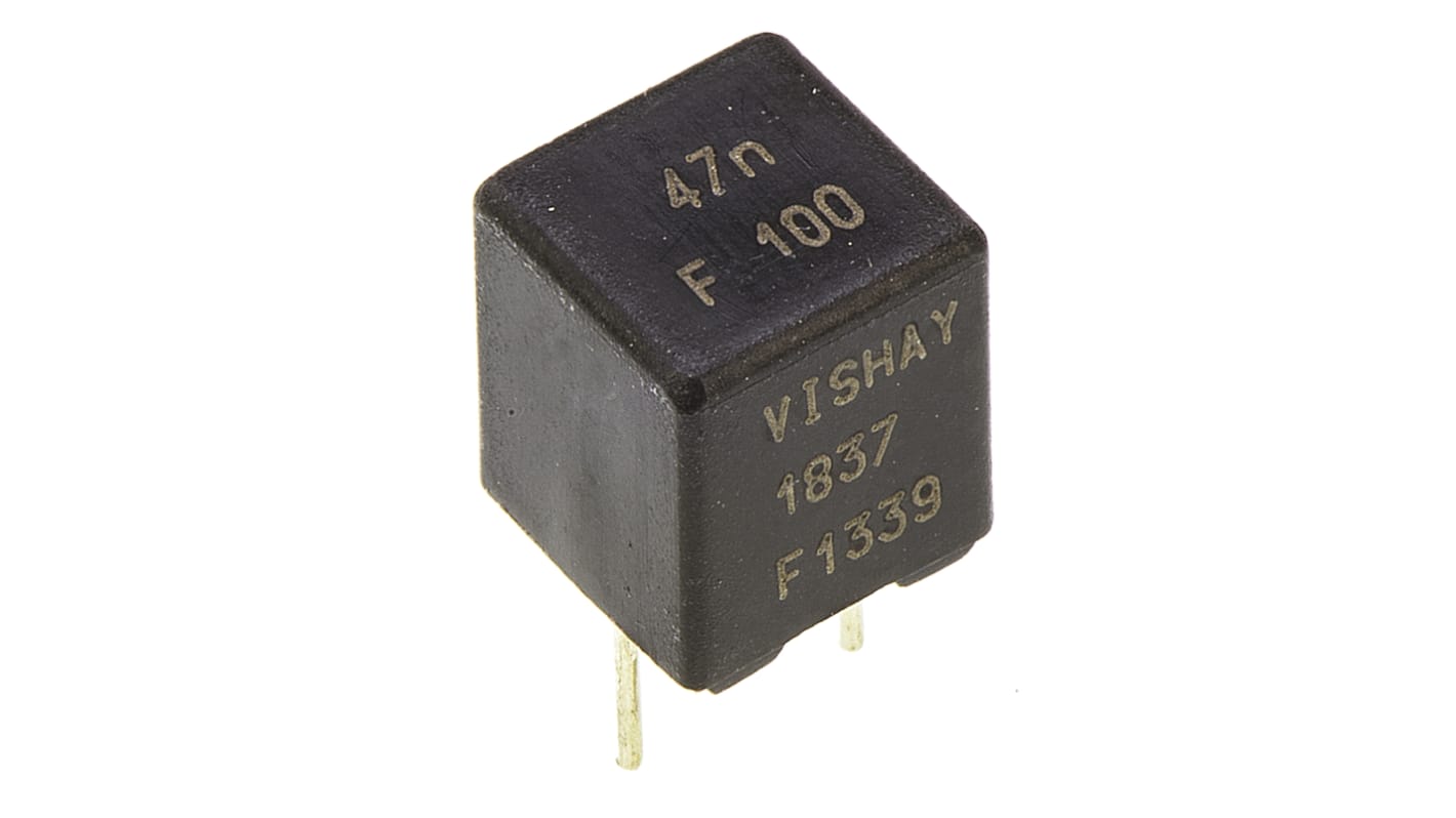 Vishay 47nF Polypropylene Capacitor PP 63 V ac, 100 V dc ±1% Tolerance Through Hole MKP 1837 Series