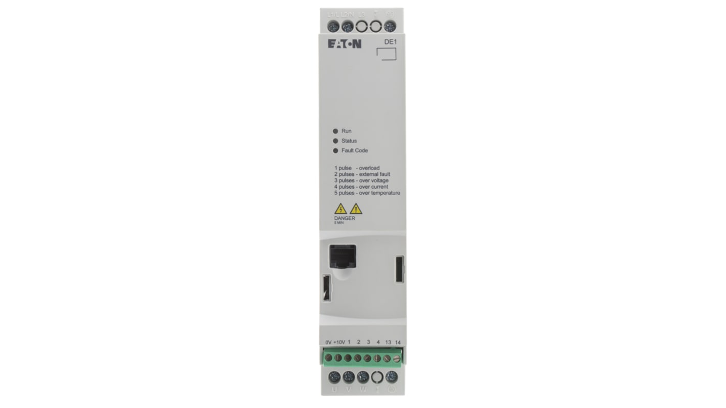 Arrancador de velocidad variable Eaton serie Eaton Moeller, 0,55 kW, 230 V ac, 1 fase, 2,7 A, 60Hz, IP20, Modbus RTU,