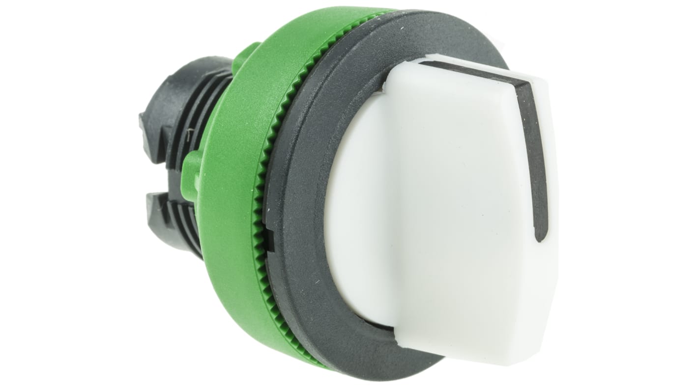 Schneider Electric Harmony XB5 Series 3 Position Selector Switch Head, 30mm Cutout, White Handle