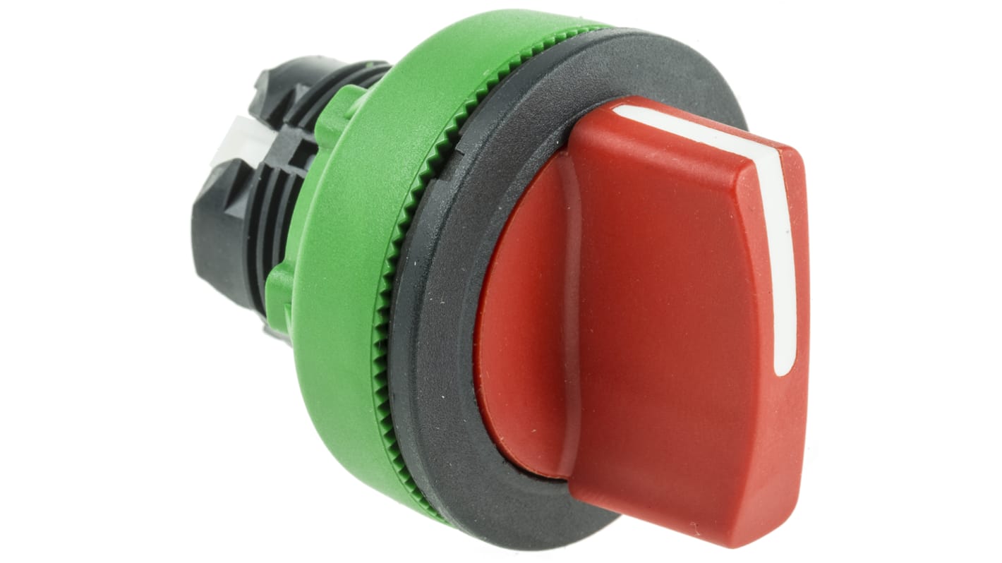 Schneider Electric Harmony XB5 Series 3 Position Selector Switch Head, 30mm Cutout, Red Handle