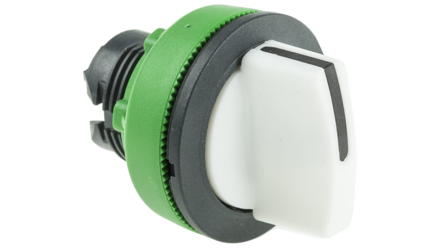 Schneider Electric Harmony XB5 Series 3 Position Selector Switch Head, 30mm Cutout, White Handle