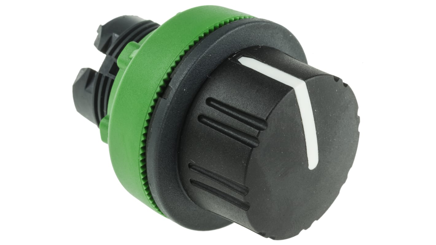 Schneider Electric Harmony XB5 Series 3 Position Selector Switch Head, 30mm Cutout, Black Handle