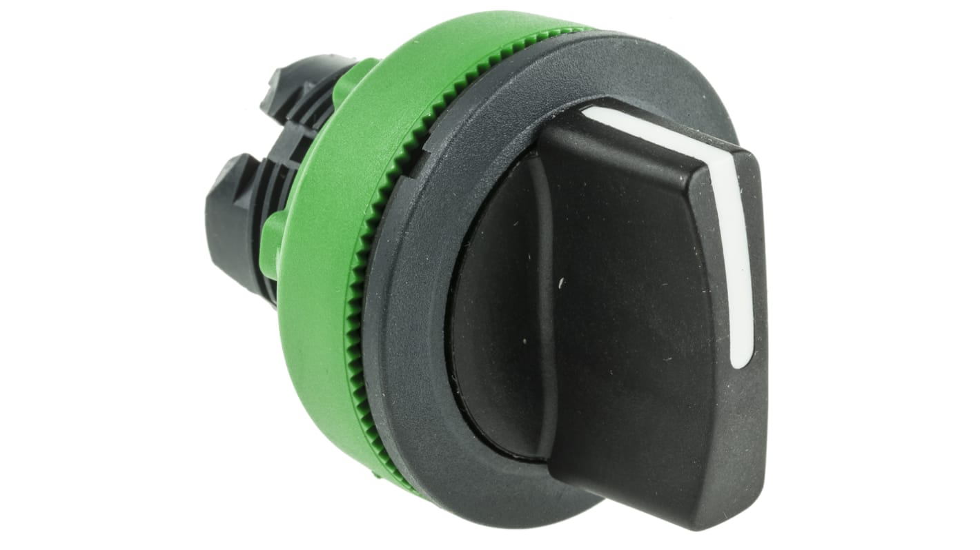 Schneider Electric Harmony XB5 Series 3 Position Selector Switch Head, 30mm Cutout, Black Handle