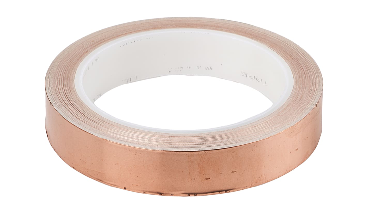 3M 1181 Metallband Kupferband leitend, Stärke 0.04mm, 19.1mm x 16m, -20°C bis +155°C, Haftung 3,8 N/cm