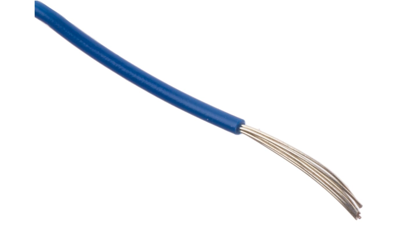 Alpha Wire Einzeladerleitung 0,2 mm², 24 AWG 30m Blau SR-PVC isoliert Ø 1.15mm 7/0.20 mm Litzen UL1061