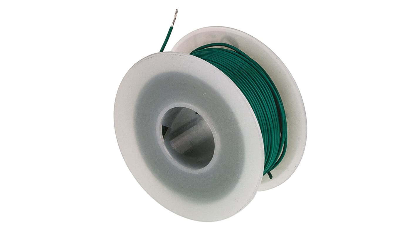 Alpha Wire Einzeladerleitung 0,33 mm², 22 AWG 30m Grün SR-PVC isoliert Ø 1.27mm 7/0,25 mm Litzen UL1061