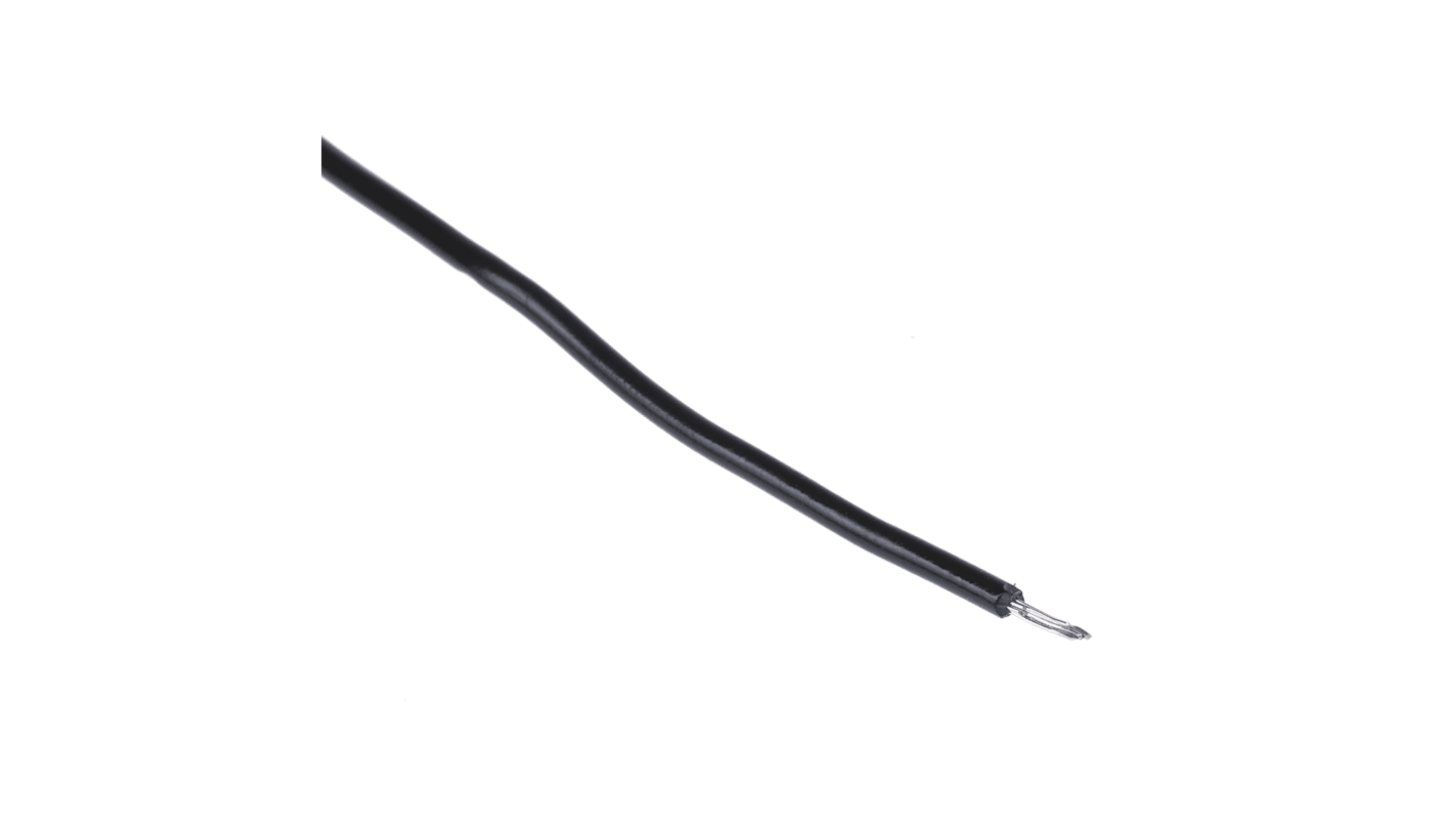 Alpha Wire Hook-up Wire PVC Series Black 0.35 mm² Harsh Environment Wire, 22 AWG, 7/0.25 mm, 30m, PVC Insulation