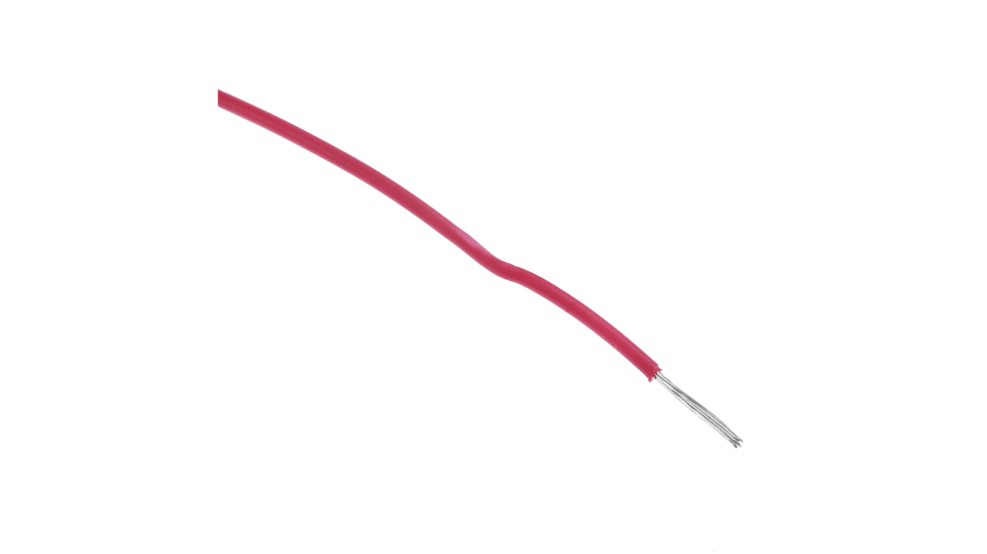 Alpha Wire Einzeladerleitung 0.35 mm², 22 AWG 30m Rot PVC isoliert Ø 1.57mm 7/0,25 mm Litzen UL1007