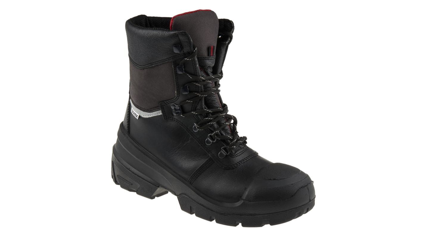 Uvex Quatro Pro Black, Grey Steel Toe Capped Men's Ankle Safety Boots, EU 41