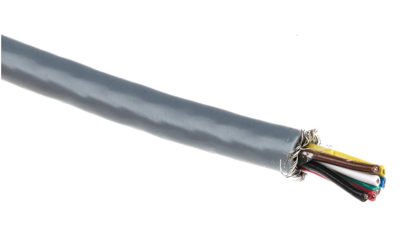 Cable de datos apantallado Nexans SMBL de 7 conductores, 0,22 mm², 24 AWG, long. 25m, Ø ext. 4.9mm Gris