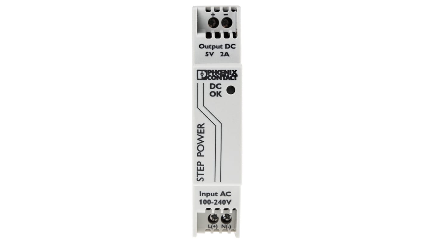 Phoenix Contact STEP POWER Switched Mode DIN Rail Power Supply, 85 → 264 V ac / 95 → 250V dc ac, dc