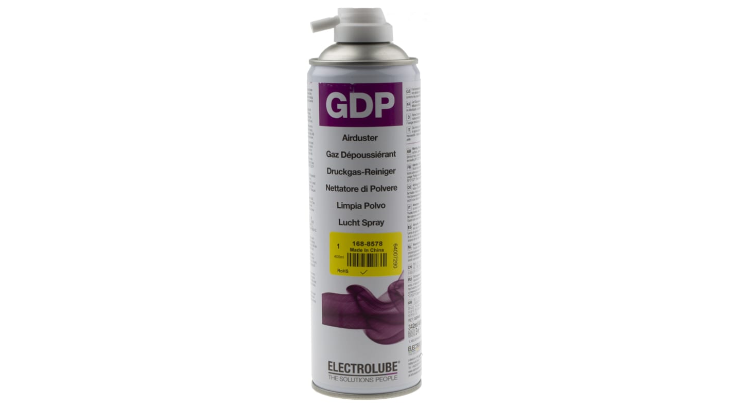 Bomboletta ad aria compressa Electrolube GDP da 400g/342ml