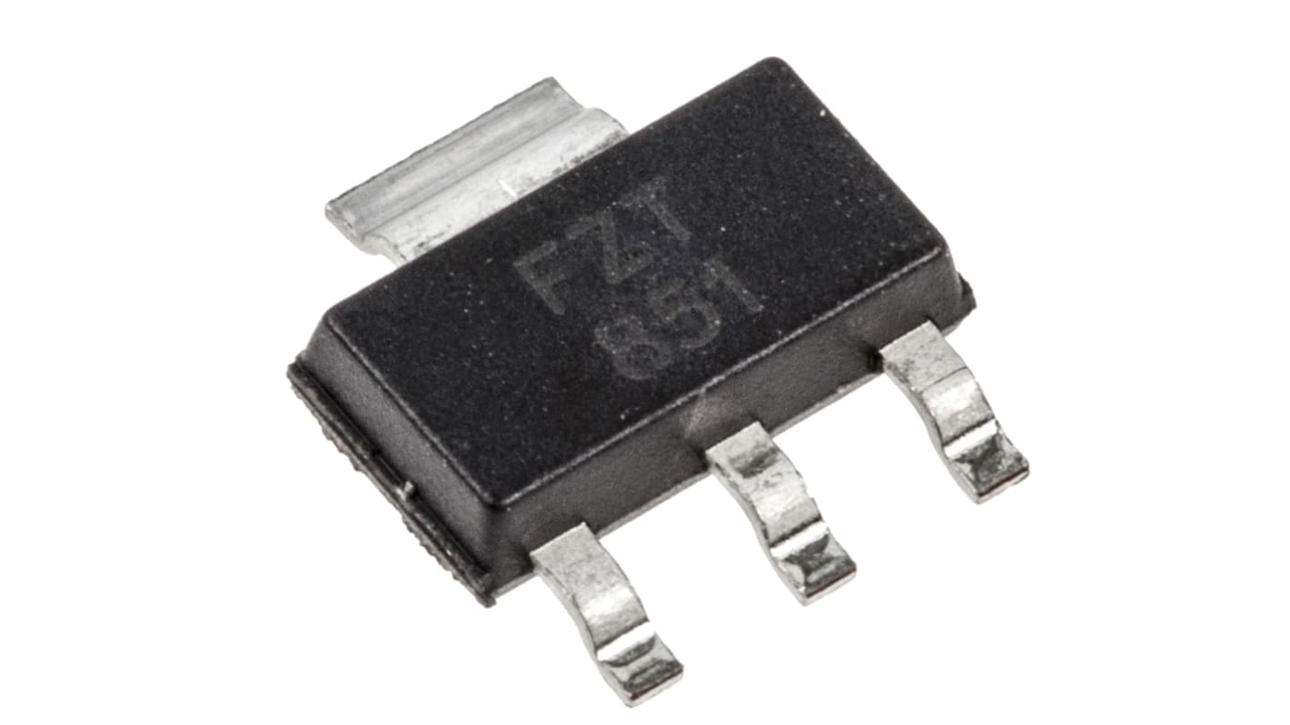 Transistor, NPN Simple, 6 A, 60 V, SOT-223 (SC-73), 3 + Tab broches