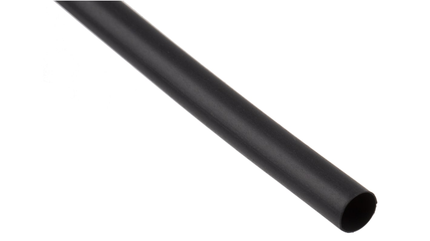 TE Connectivity CGPT Wärmeschrumpfschlauch, Polyolefin Schwarz, Ø 4.8mm Schrumpfrate 2:1, Länge 1.2m