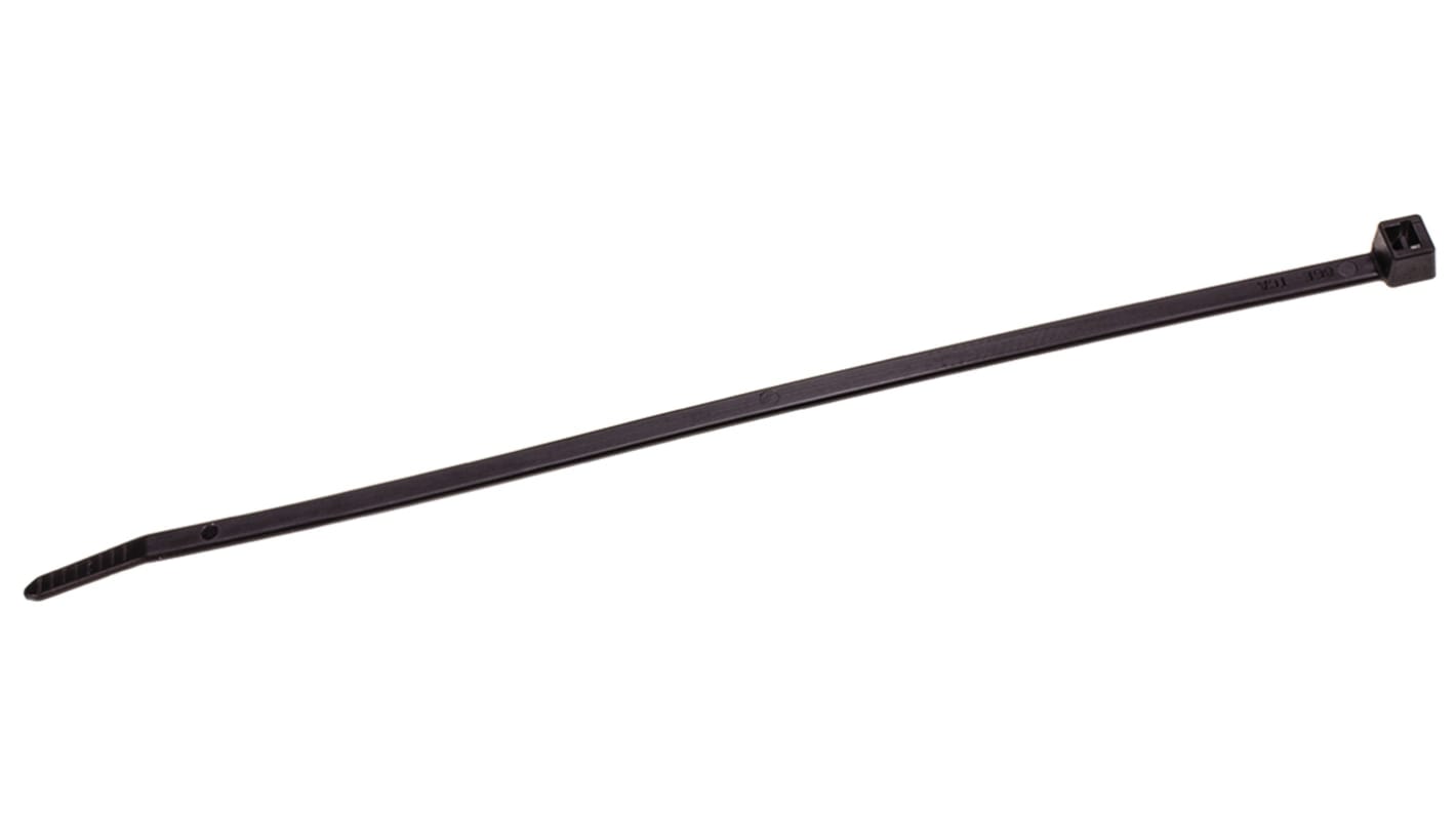 HellermannTyton Cable Tie, 200mm x 4.6 mm, Black Nylon, Pk-500