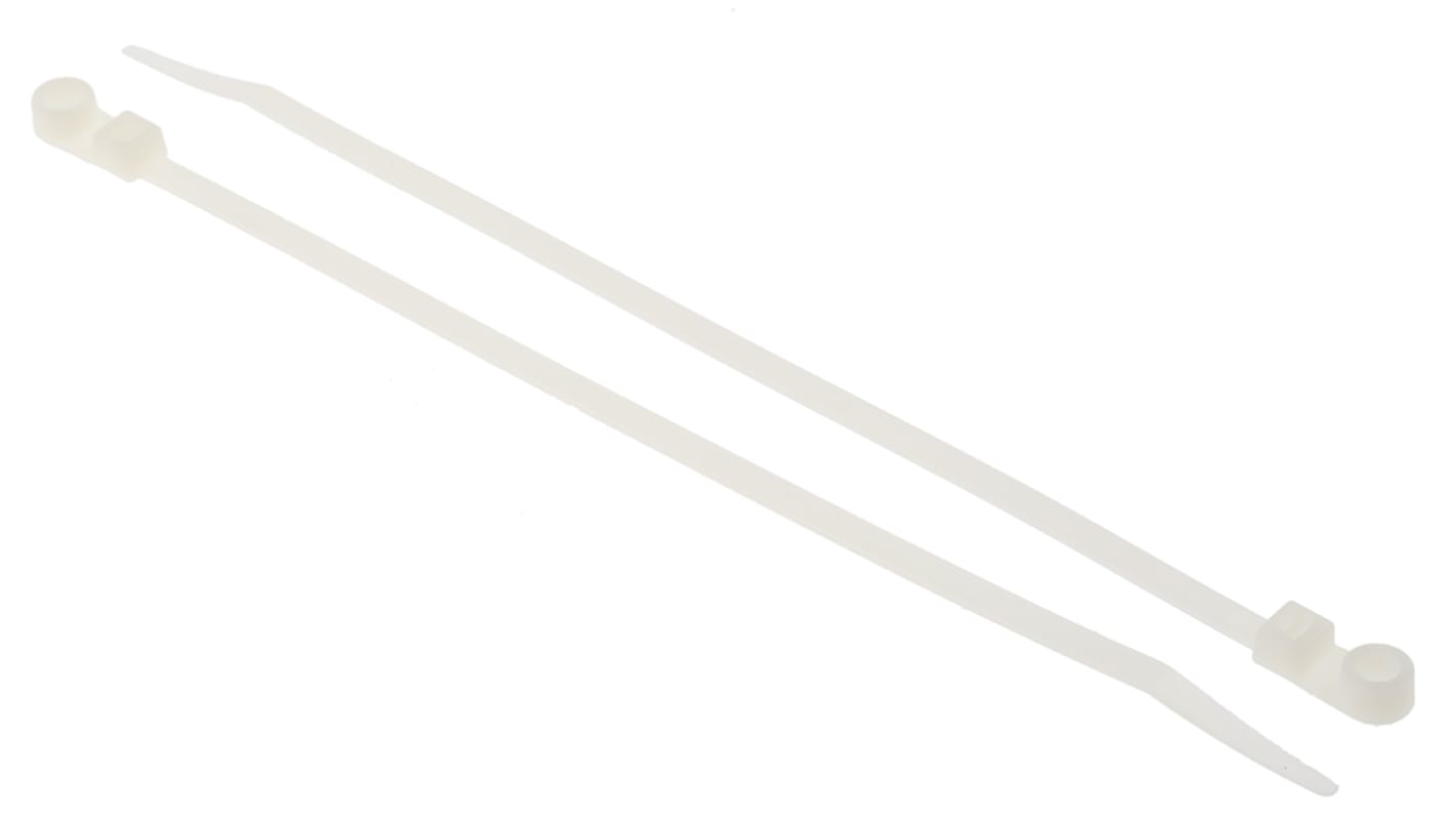 HellermannTyton Cable Tie, Inside Serrated, 215mm x 4.7 mm, Natural Polyamide 6.6 (PA66), Pk-100