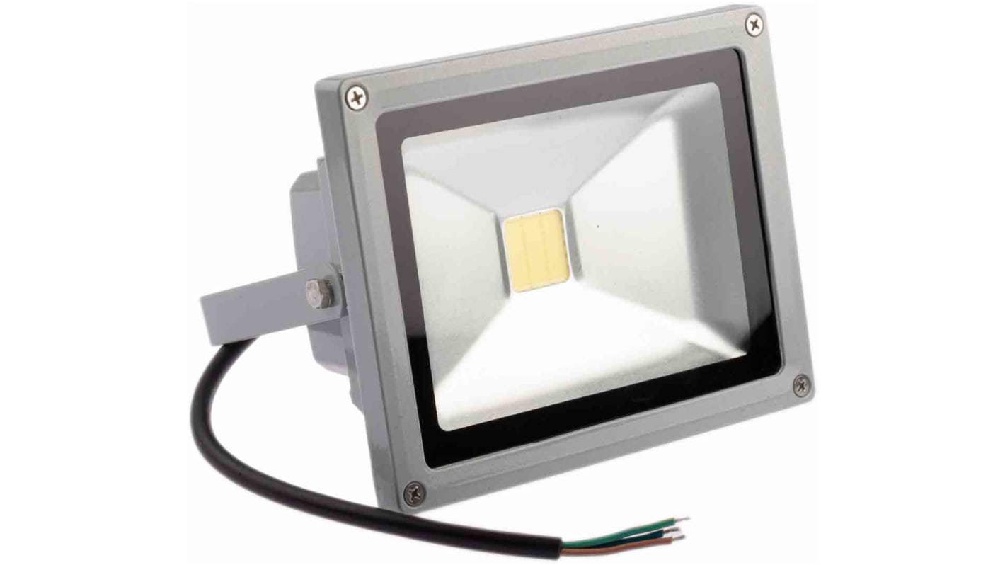 RS PRO Floodlight, 1 LED, 20 W, 1900 → 2100 lm, IP65, 85 → 265 V ac