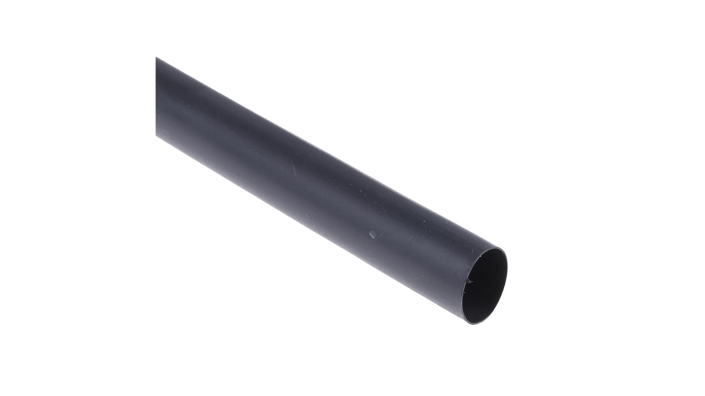 TE Connectivity Heat Shrink Tubing, Black 12.7mm Sleeve Dia. x 1.2m Length 2:1 Ratio, RNF-100 Series