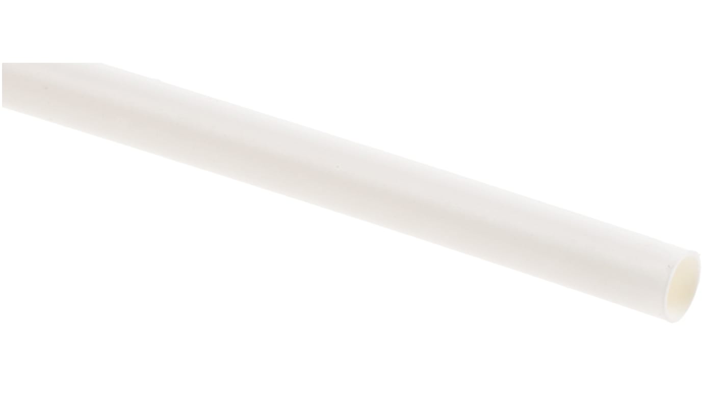 TE Connectivity Heat Shrink Tubing, White 2.4mm Sleeve Dia. x 1.2m Length 2:1 Ratio, RNF-100 Series