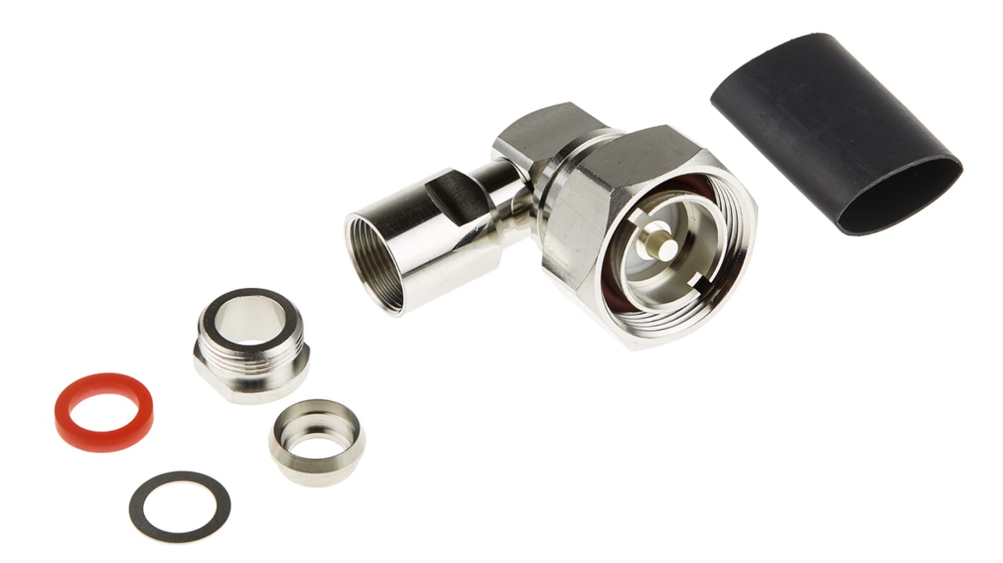 RS PRO Stecker Koaxialsteckverbinder 7/16-Steckverbinder, Kabelmontage, Löt-Anschluss, 50Ω, Standard, gewinkelt