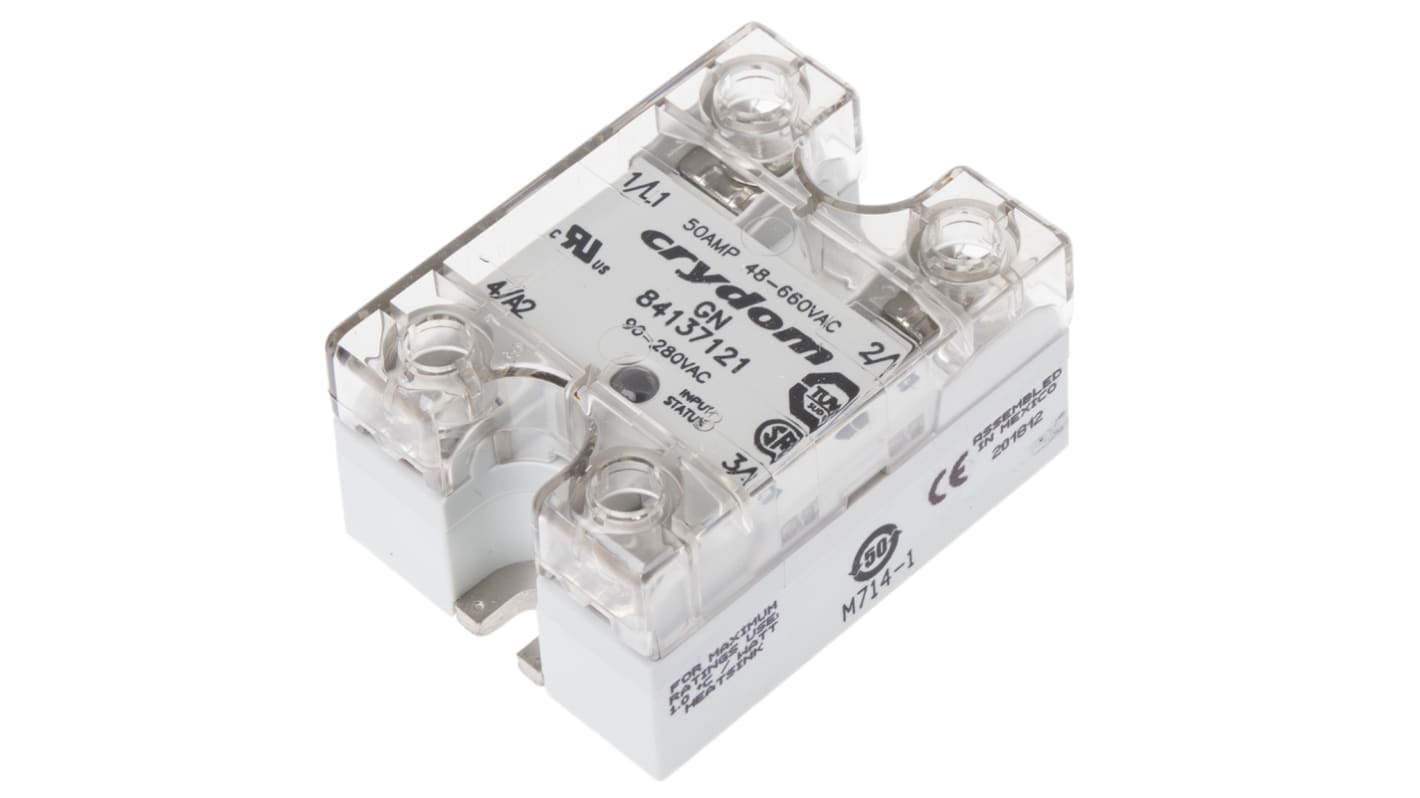 Sensata Crydom GN Series Solid State Relay, 50 A rms Load, Panel Mount, 660 V ac Load, 280 V ac Control