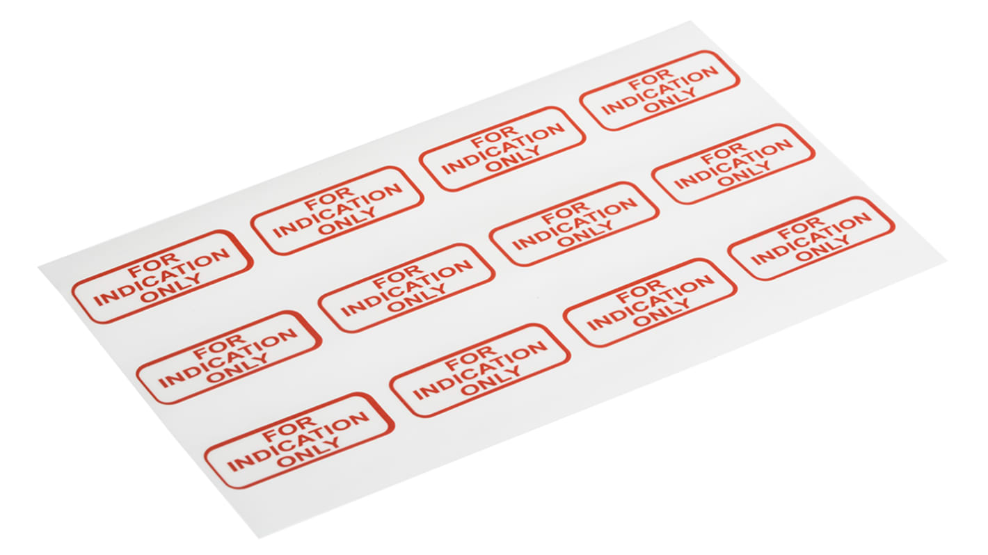 120 Etichetta adesiva prestampata RS PRO 40mm x 15mm For Indication Only