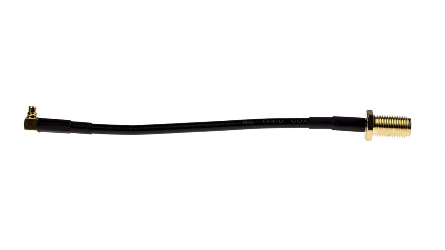 Cable coaxial LPRS, 50 Ω, con. A: MMCX, Macho, con. B: SMA, Hembra, long. 100mm