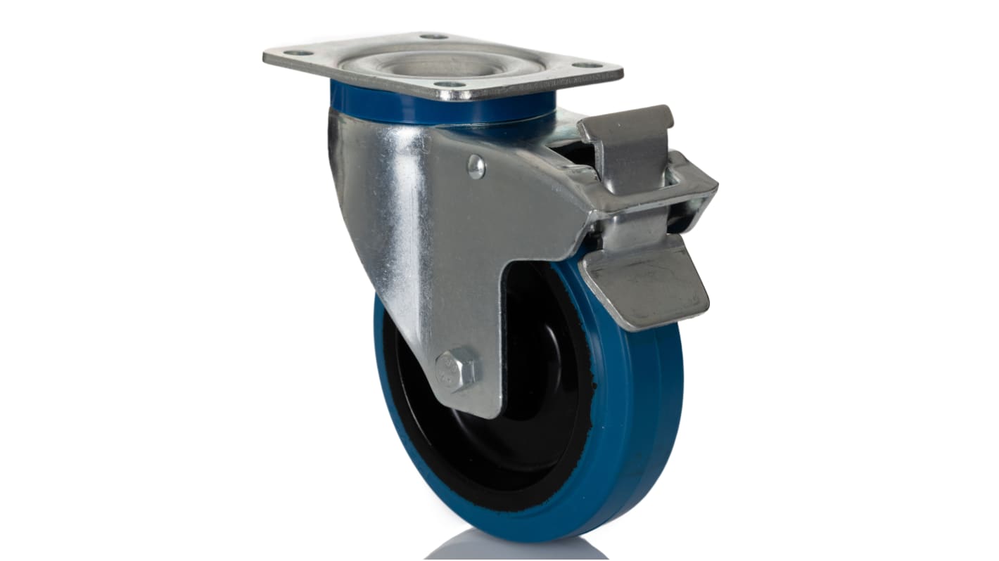 RS PRO Braked Swivel Castor Wheel, 230kg Capacity, 125mm Wheel