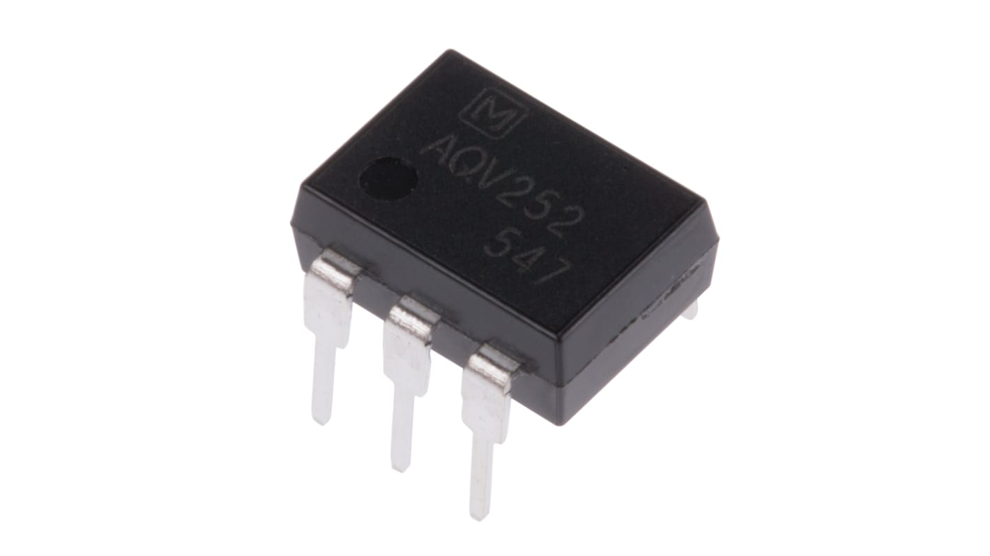 Panasonic, AQV252 DC Input MOSFET Output Optocoupler, Through Hole, 6-Pin DIP