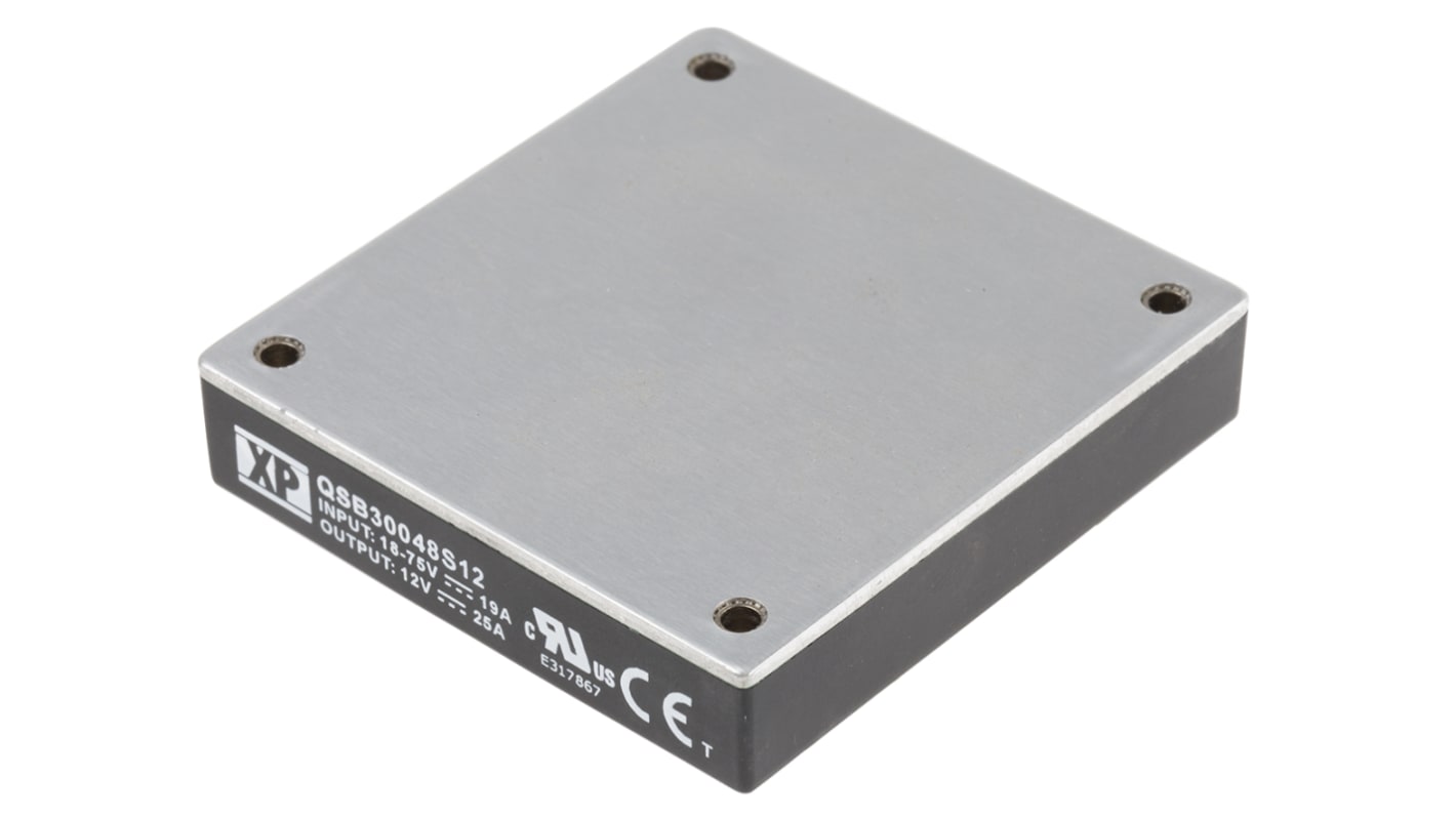 XP Power QSB300 DC-DC Converter, 12V dc/ 29A Output, 18 → 75 V dc Input, 300W, PCB Mount, +100°C Max Temp -40°C