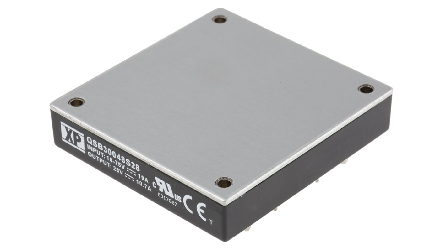 XP Power QSB300 DC-DC Converter, 28V dc/ 12.5A Output, 18 → 75 V dc Input, 300W, PCB Mount, +100°C Max Temp