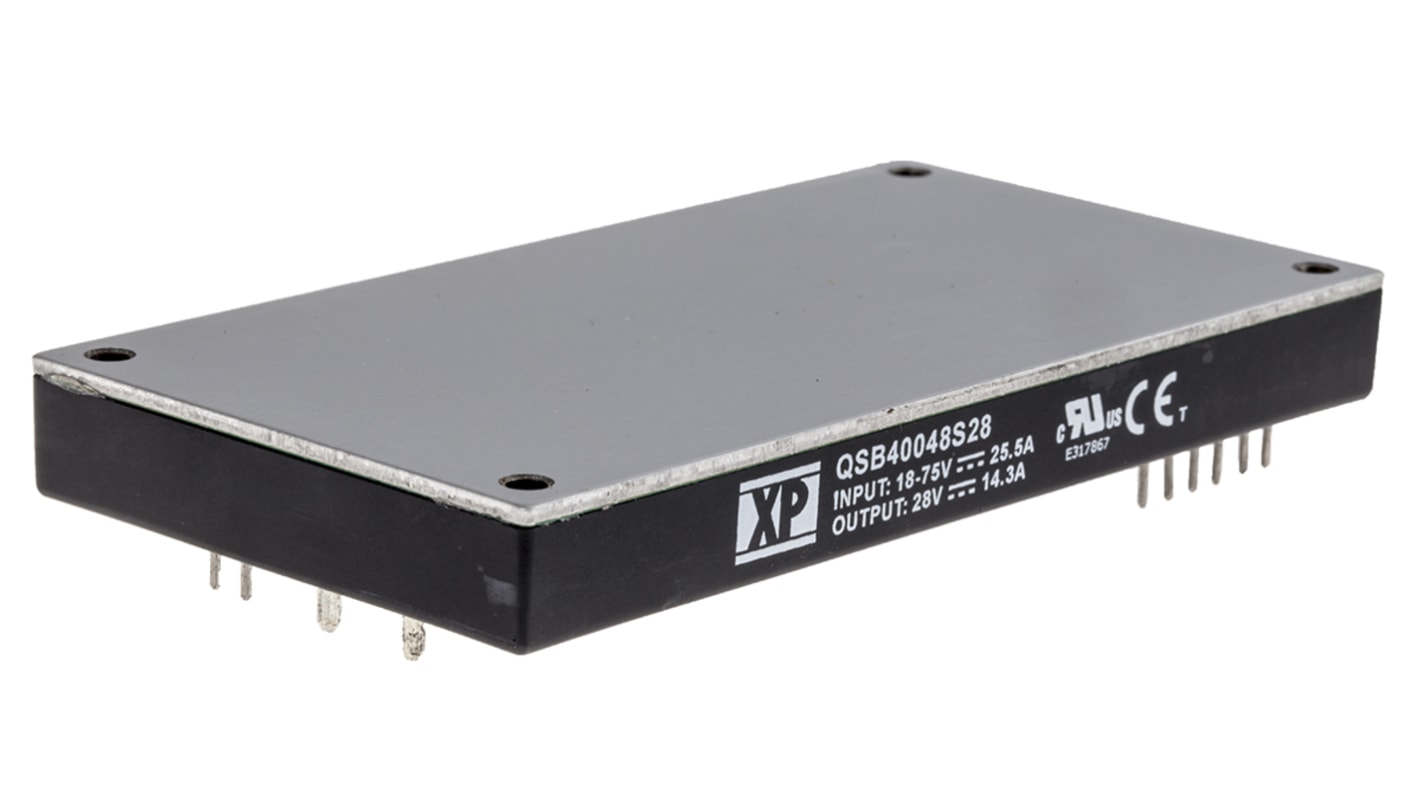 XP Power QSB400 DC-DC Converter, 28V dc/ 14.3A Output, 18 → 75 V dc Input, 400W, PCB Mount, +100°C Max Temp