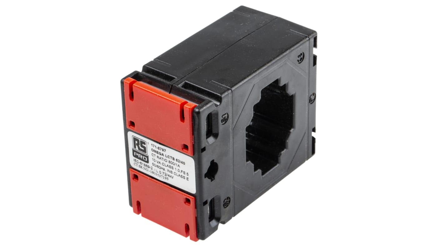 RS PRO Base Mounted Current Transformer, 800A Input, 800:1A, 1A Output, 40 x 11mm Bore