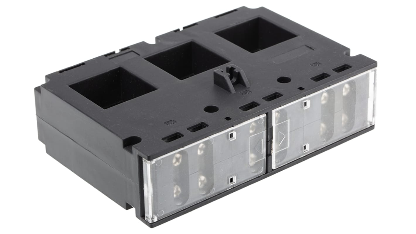 Transformador de corriente RS PRO, Montaje en Base, entrada 600A, ratio: 600:5, Ø int. 45mm, dim. 141 x 38 x 102,5 mm