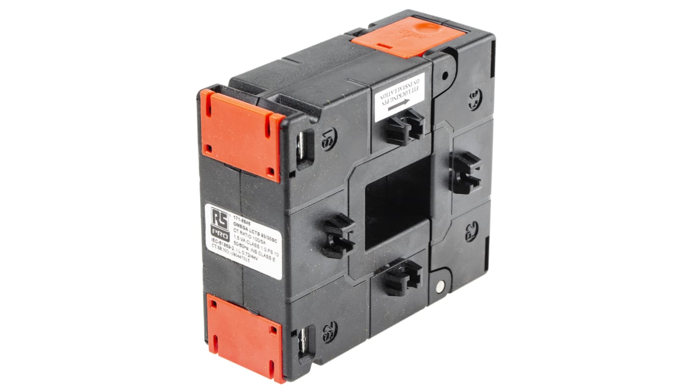 RS PRO Base Mounted Current Transformer, 100A Input, 100:5, 5 A Output, 33 x 23mm Bore