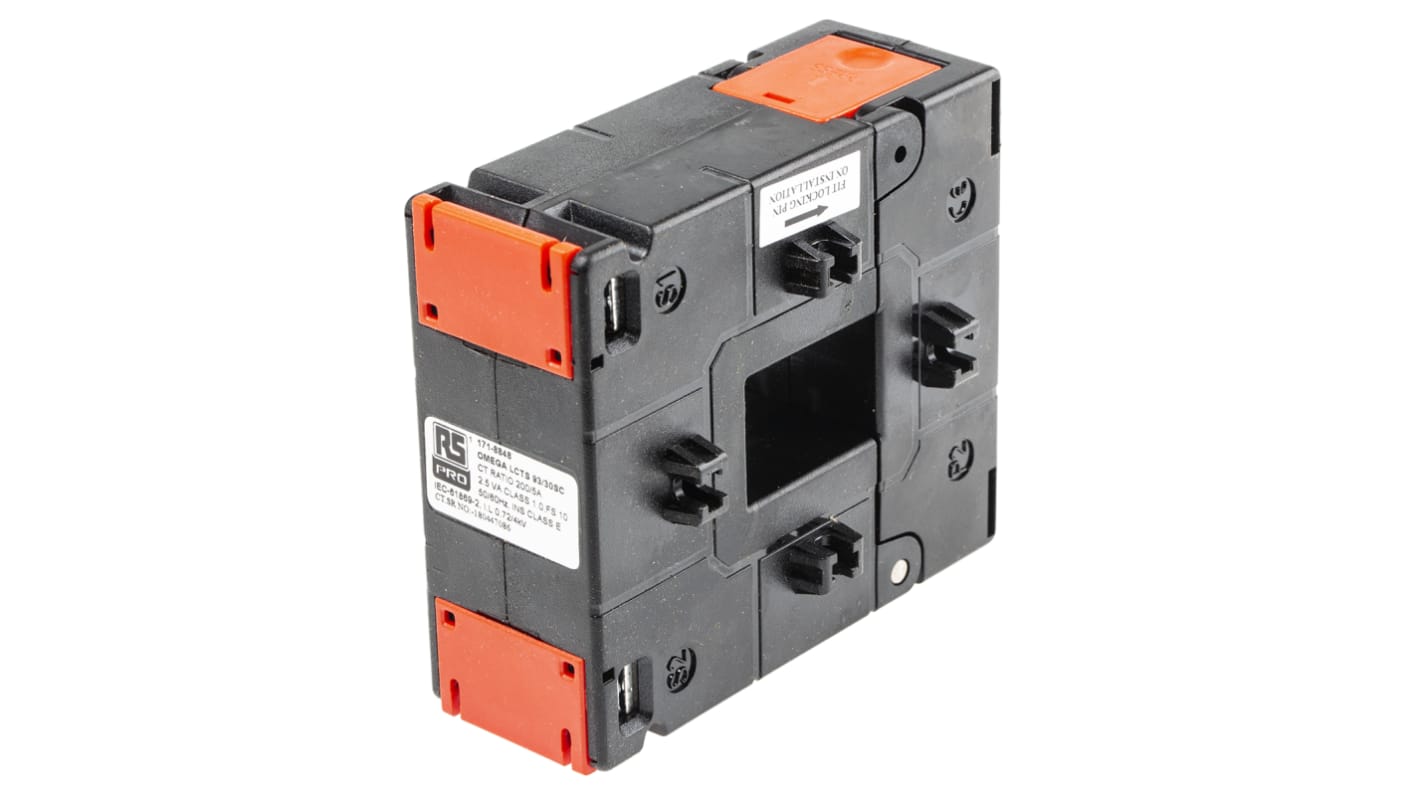 RS PRO Base Mounted Current Transformer, 200A Input, 200:5, 5 A Output, 33 x 23mm Bore