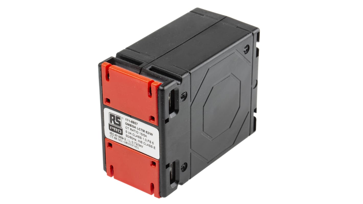 RS PRO Base Mounted Current Transformer, 15A Input, 15:5, 5 A Output, 62 x 40mm Bore