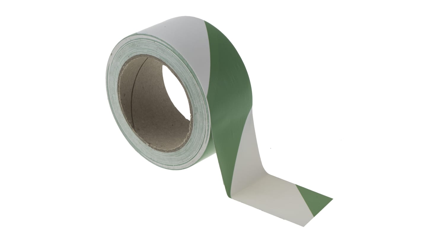 Ruban de marquage Vert/Blanc RS PRO, 50mm x 33m