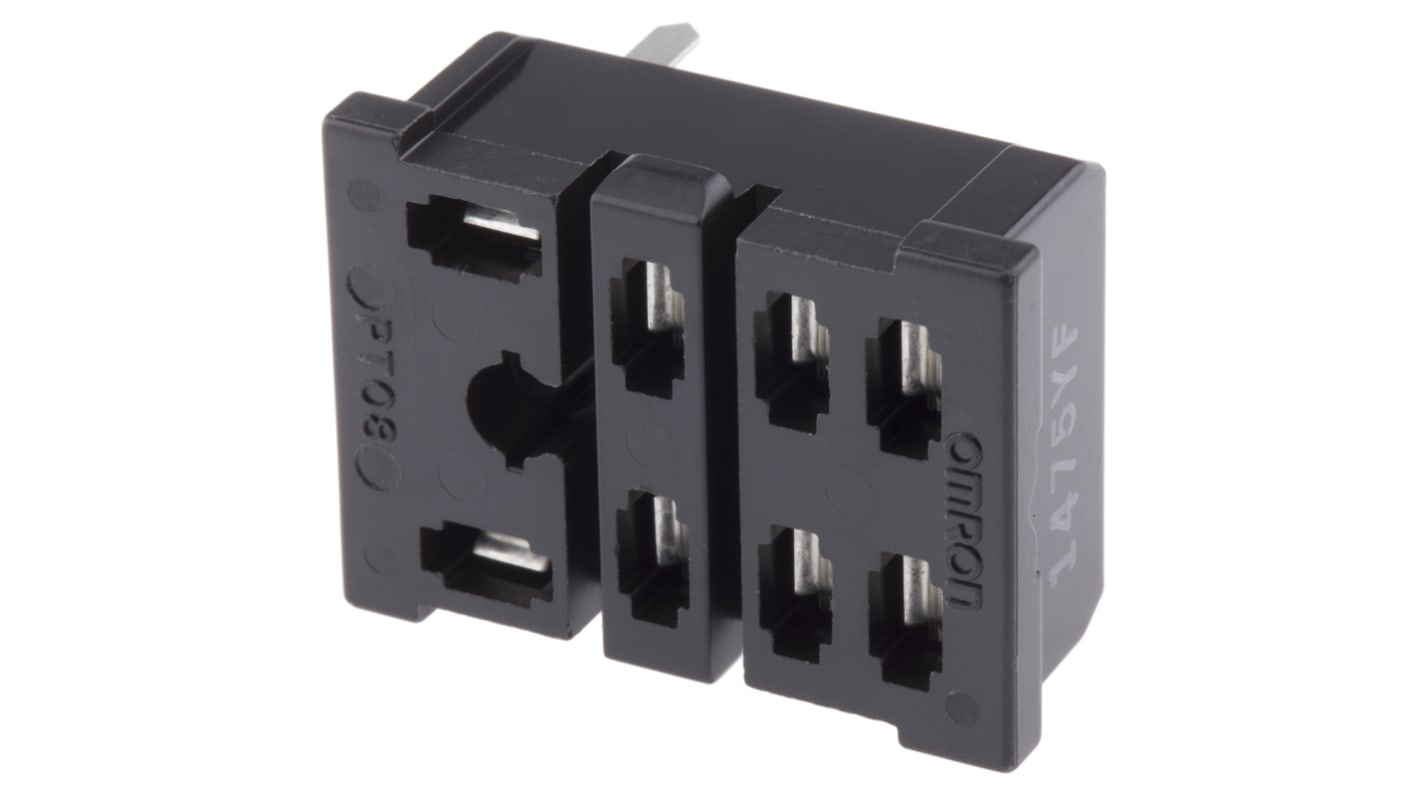 Support relais Omron 8 contacts, Rail DIN, 110V c.a., pour LY1-0, LY2-0, LY2Z-0