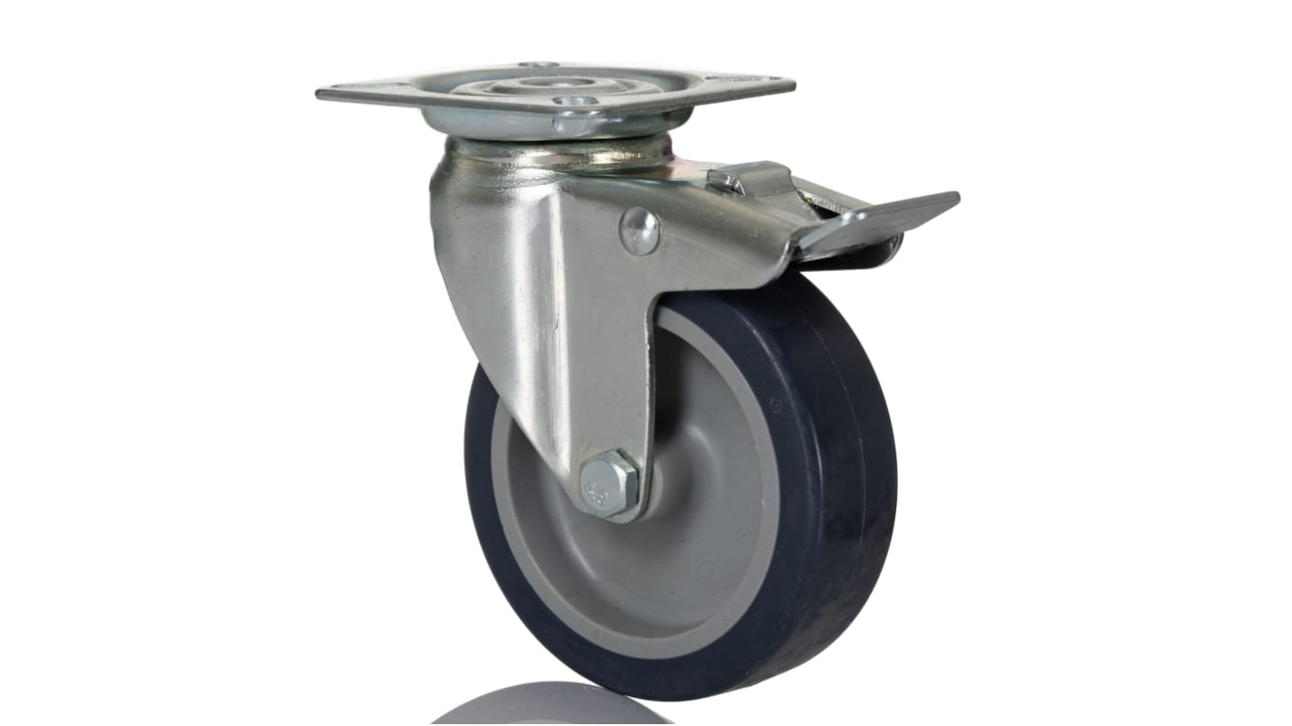 Tente Braked Swivel Castor Wheel, 60kg Capacity, 75mm Wheel