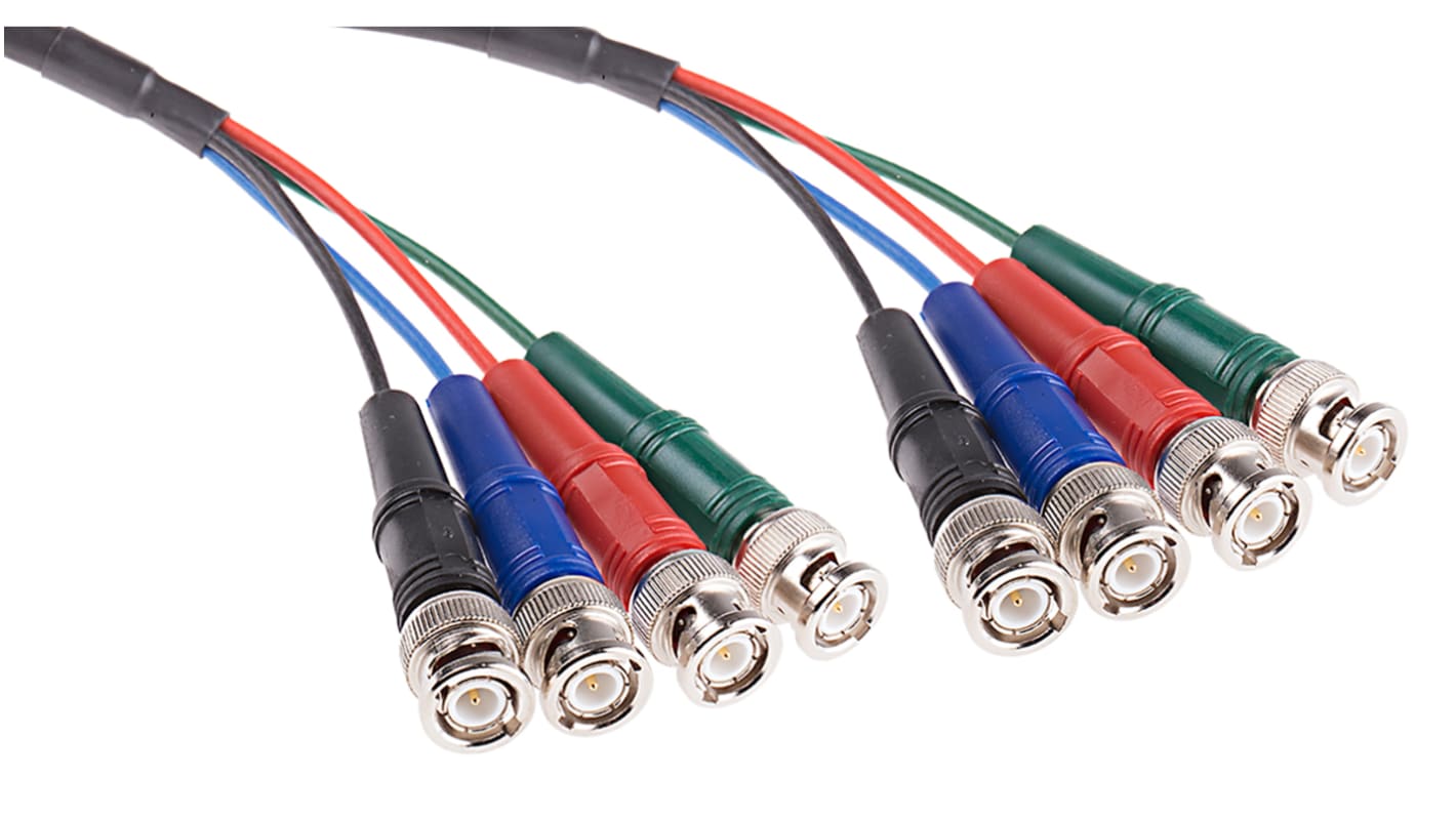 Cable coaxial RS PRO, 75 Ω, con. A: BNC, Macho, con. B: BNC, Macho, long. 3m Negro